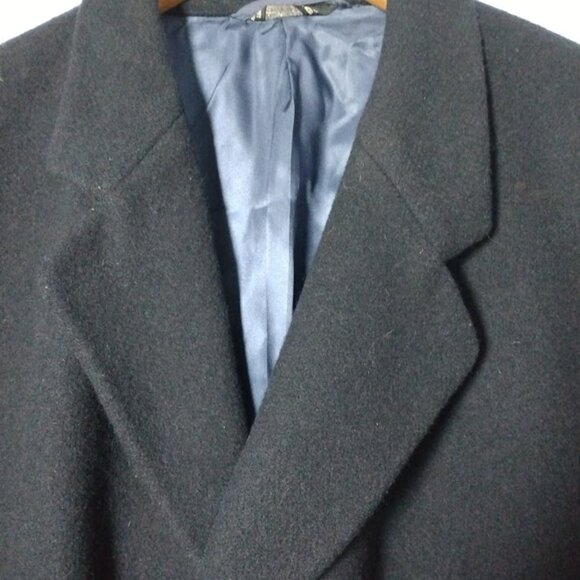 Men's Big & Tall 100% Wool Overcoat Black 2XLT/52L Czechoslovakian Heavyweight - Picture 5 of 16